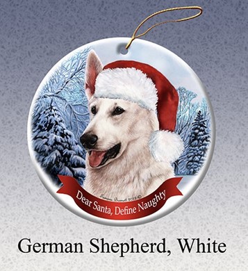 Raining Cats and Dogs | German Shepherd Dear Santa Dog Christmas Ornament