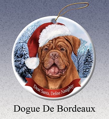 Raining Cats and Dogs | Dogue de Bordeaux Dear Santa Dog Christmas Ornament
