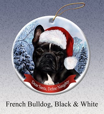 Raining Cats and Dogs | French Bulldog Dear Santa Dog Christmas Ornament
