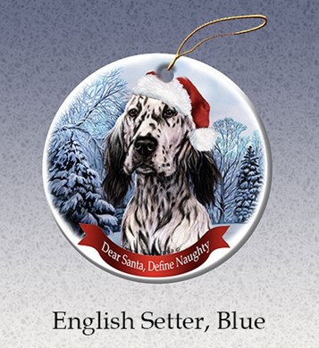 Raining Cats and Dogs | English Setter Dear Santa Dog Christmas Ornament