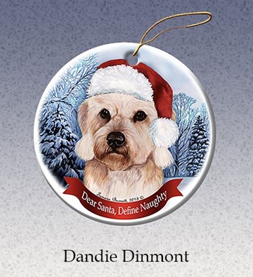 Raining Cats and Dogs | Dandie Dinmont Terrier Dear Santa Dog Christmas Ornament