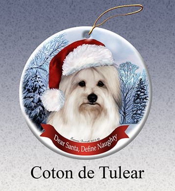 Raining Cats and Dogs |Coton de Tulear Santa Dog Christmas Ornament