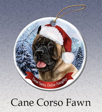 Raining Cats and Dogs |  Cane Corso Dear Santa Dog Christmas Ornament