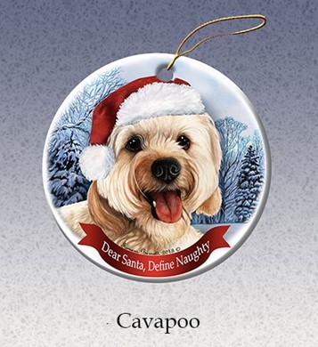 Raining Cats and Dogs | Cavapoo Dear Santa Dog Christmas Ornament