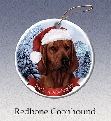 Raining Cats and Dogs | Redbone Coonhound  Dear Santa Dog Christmas Ornament
