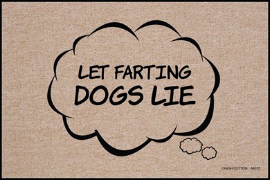 Raining Cats and Dogs | Let Farting Dogs Lie Door Mat
