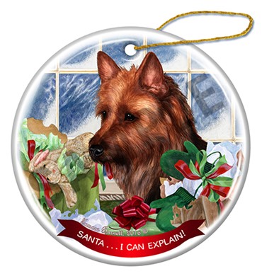 Raining Cats and Dogs | Australian Terrier Santa I Can Explain Dog Christmas Ornament