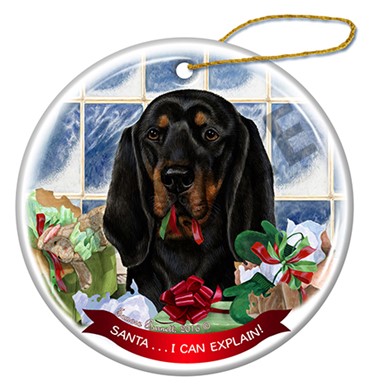 Raining Cats and Dogs | Coonhound Santa I Can Explain Dog Christmas Ornament