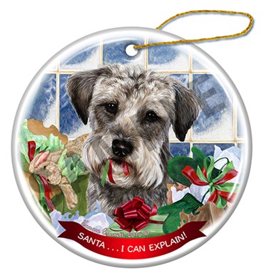 Raining Cats and Dogs |Schnoodle Santa I Can Explain Dog Christmas Ornament