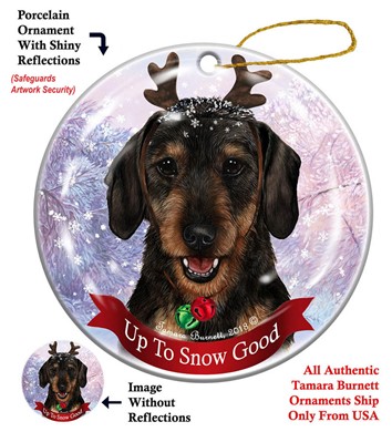 Raining Cats and Dogs | Dachshund Up to Snow Good Christmas Ornament