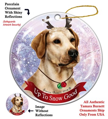 Raining Cats and Dogs | Labrador Up to Snow Good Dog Christmas Ornament