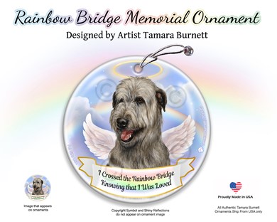 Raining Cats and Dogs | Irish Wolfhound Rainbow Bridge Memorial Ornament