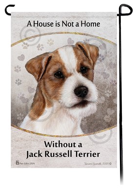Raining Cats and Dogs | Jack Russell House is Not a Home Garden Flag