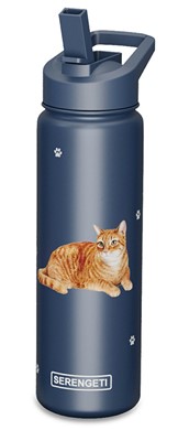 Raining Cats and Dogs |Orange Tabby Cat Serengeti Insulated Water Bottle