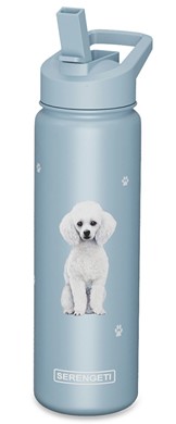Raining Cats and Dogs |Poodle, White, Serengeti Insulated Water Bottle
