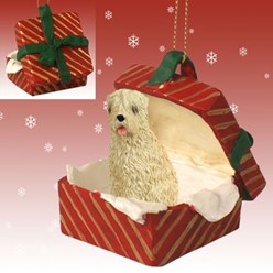 Soft Coated Wheaten Gift Box Christmas Ornament