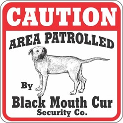 Black Mouth Cur Caution Sign, the Perfect Dog Warning Sign