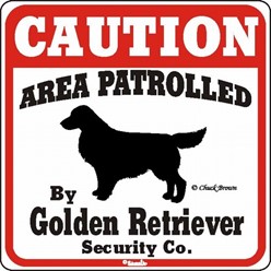 Golden Retriever Caution Sign, the Perfect Dog Warning Sign