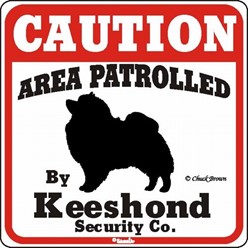 Keeshond Caution Sign, the Perfect Dog Warning Sign