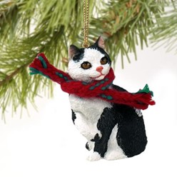 Manx Cat Christmas Ornament- click for more breed colors