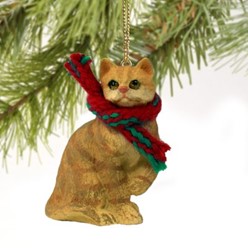 Red Tabby Cat Christmas Ornament