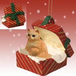 Persian Cat Gift Box Christmas Ornament- Click for more breed colors
