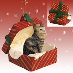 Maine Coon Cat Gift Box Christmas Ornament