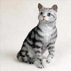Silver Tabby Cat Figurine