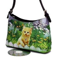 Orange Kitten Hobo Bag