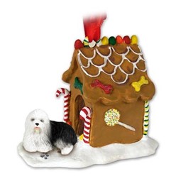 Old English Sheepdog Gingerbread Christmas Ornament