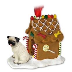 Pug Gingerbread Christmas Ornament