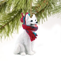 White German Shepherd Christmas Ornament