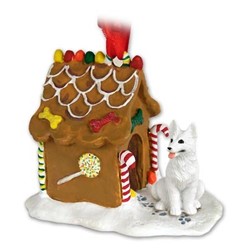 White German Shepherd Gingerbread Christmas Ornament