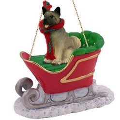 Akita Sleigh Christmas Ornament