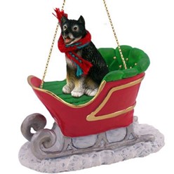 Alaskan Malamute Sleigh Christmas Ornament