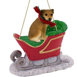 Border Terrier Sleigh Christmas Ornament