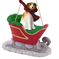 Borzoi Sleigh Christmas Ornament