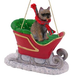 Cairn Terrier Sleigh Christmas Ornament