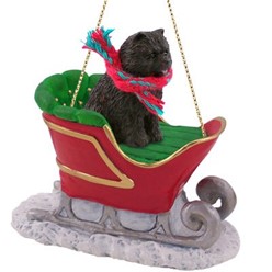 Chow Sleigh Christmas Ornament