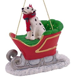 Dalmatian Sleigh Christmas Ornament