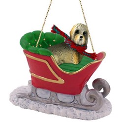 Dandie Dinmont Sleigh Christmas Ornament