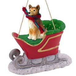 Finnish Spitz Sleigh Christmas Ornament