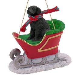 Flat Coated Retriever Sleigh Christmas Ornament
