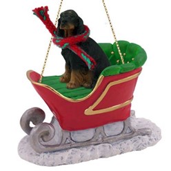 Gordon Setter Sleigh Christmas Ornament