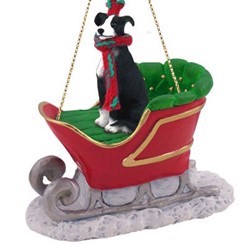 Greyhound Sleigh Christmas Ornament