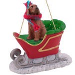 Irish Setter Sleigh Christmas Ornament