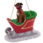 Italian Greyhound Sleigh Christmas Ornament