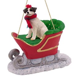 Jack Russell Sleigh Christmas Ornament