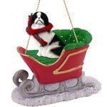 Japanese Chin Sleigh Christmas Ornament