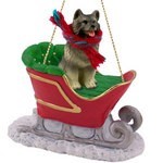 Keeshond Sleigh Christmas Ornament